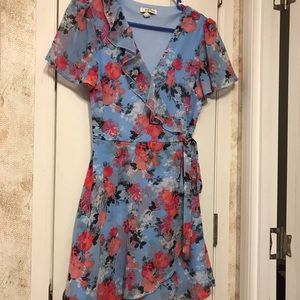 Floral Faux Wrap Dress